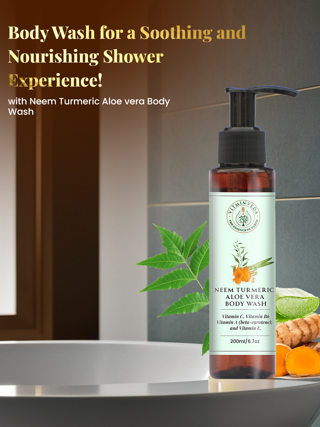 Neem Turmeric Aloe Vera Body Wash 200ml — View 5