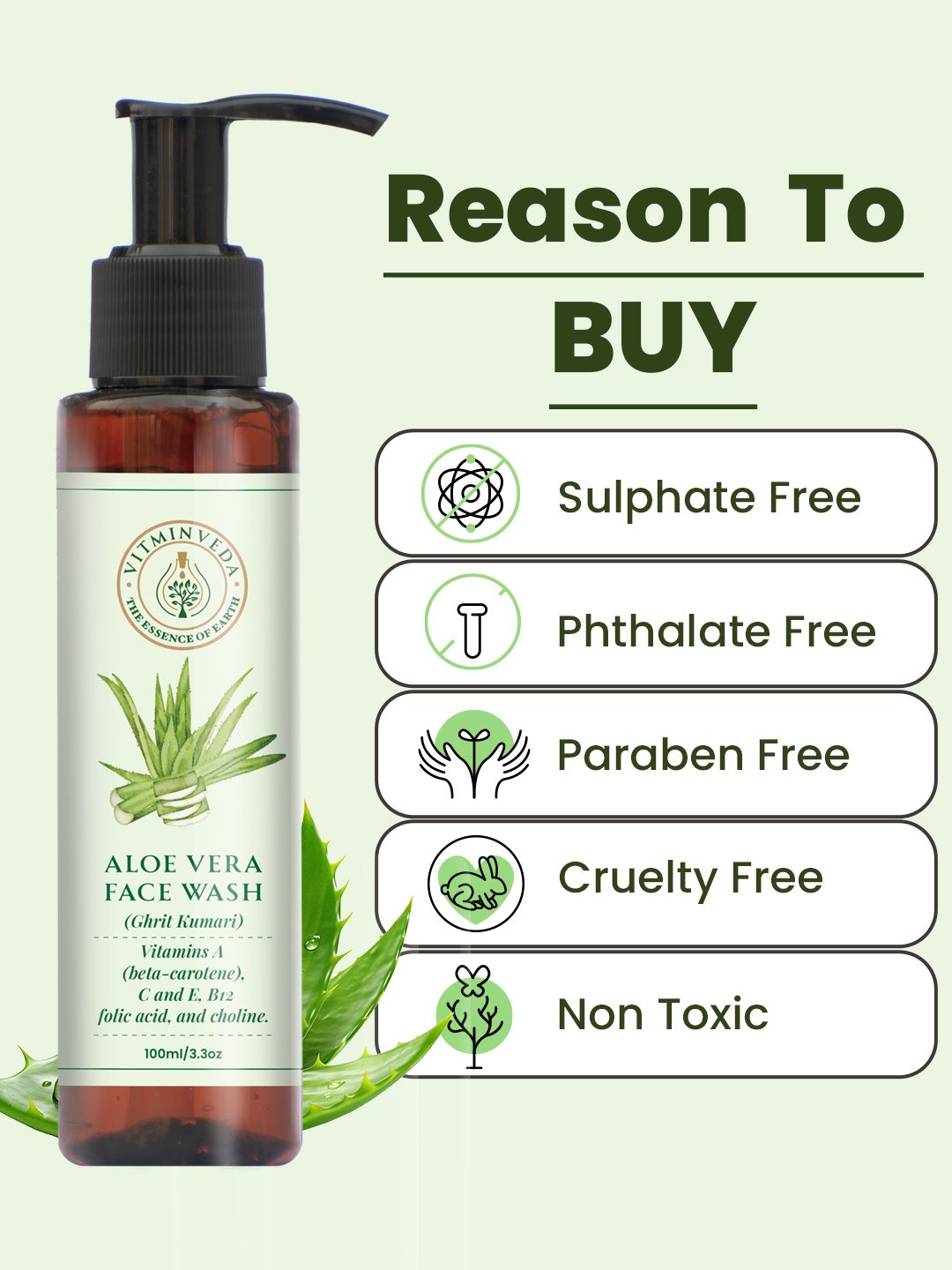 Natural Aloe Vera Face Wash 100ml — View 4