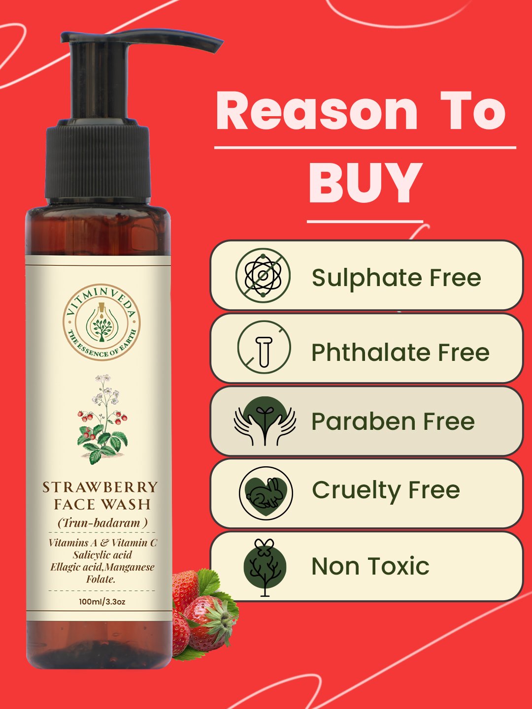 Natural Strawberry Face Wash 100ml