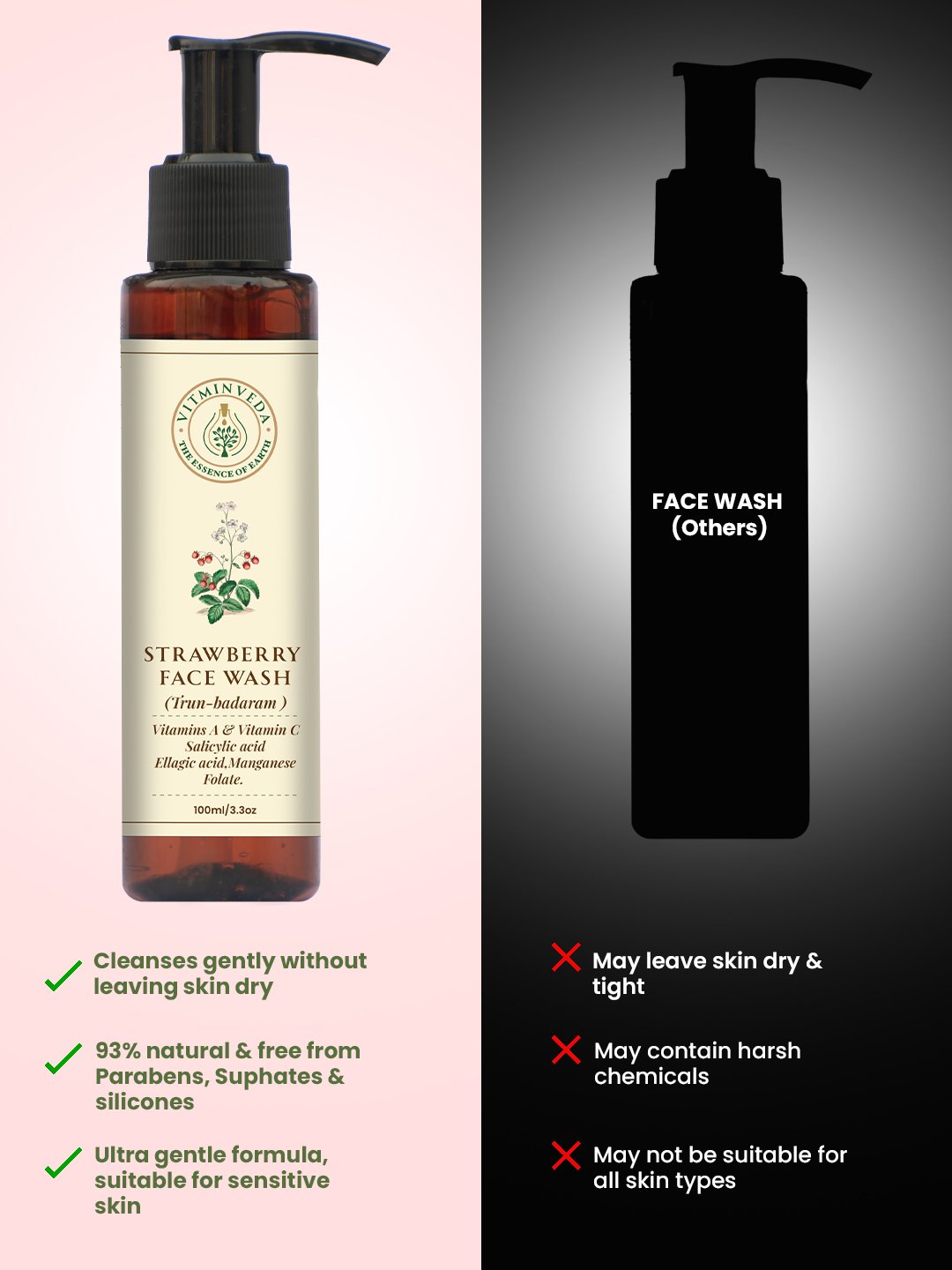 Natural Strawberry Face Wash 100ml — View 3