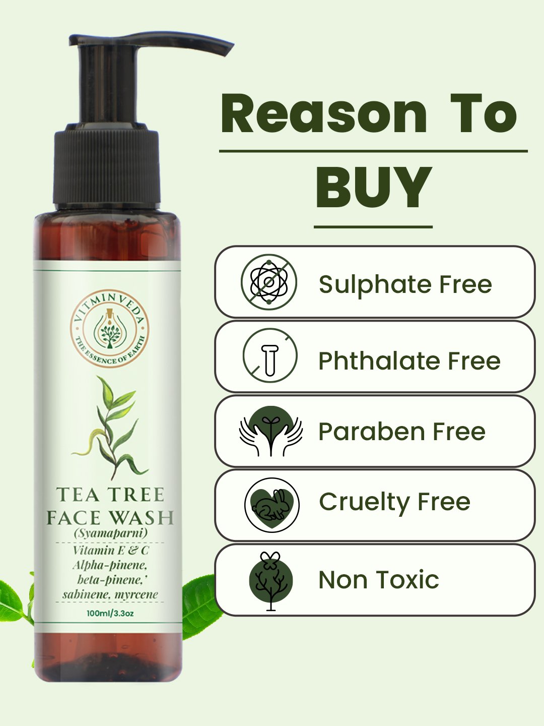 Natural Tea Tree Face Wash 100ml — View 2