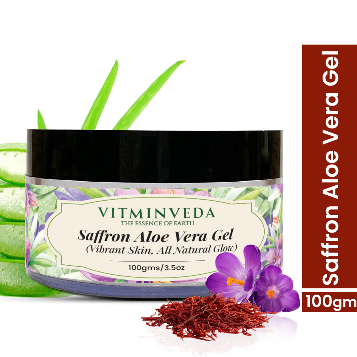 Aloe Vera Gel with Saffron - 100gm — View 5