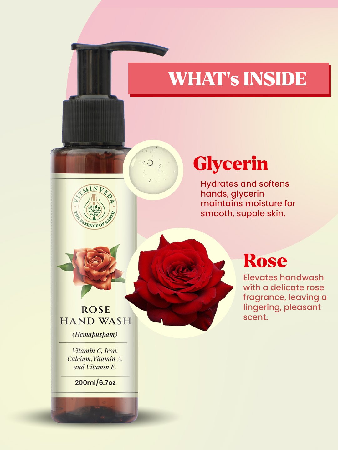 Rose Hand Wash 200ml — View 3