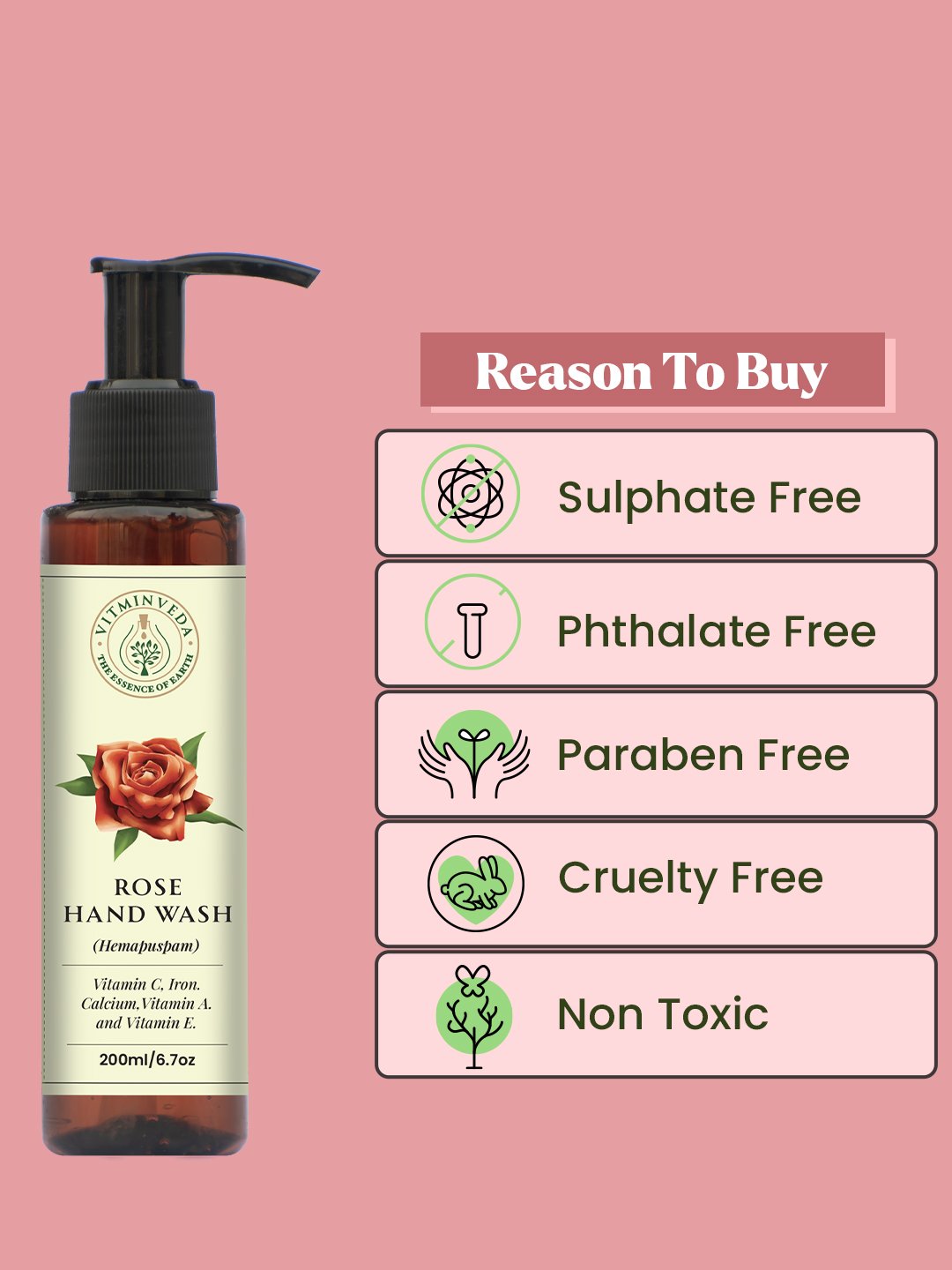 Rose Hand Wash 200ml — View 6