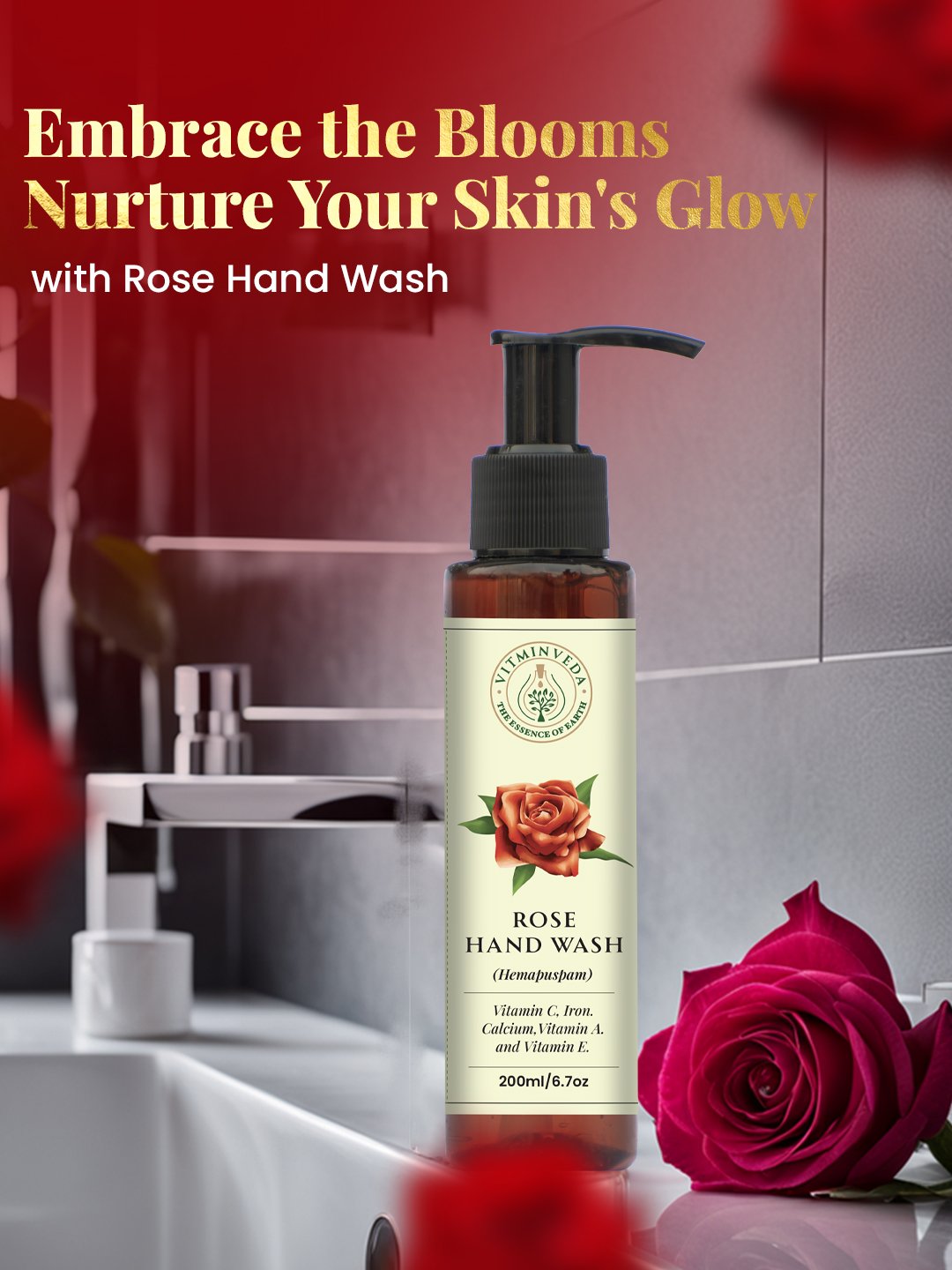 Rose Hand Wash 200ml — View 7