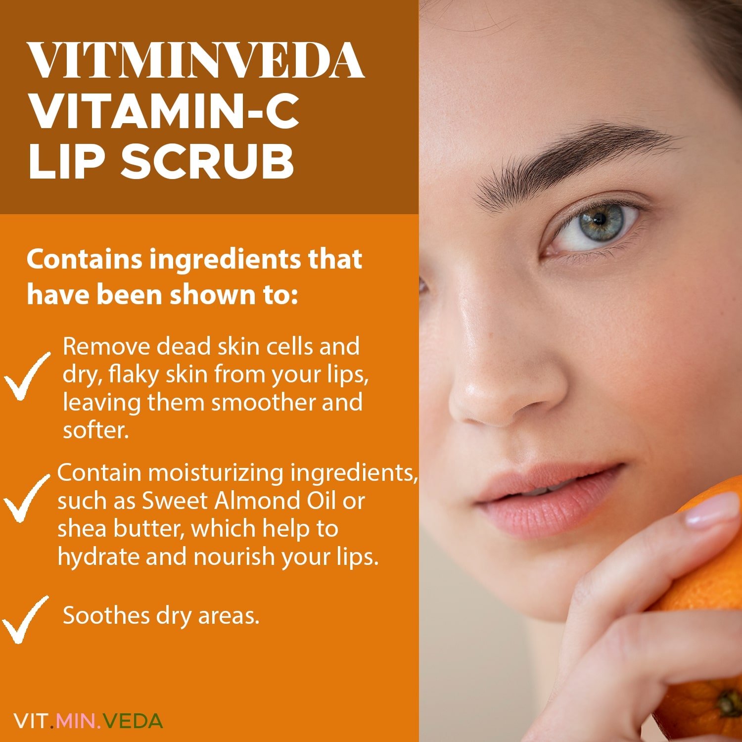Orange Vitamin C Lip Scrub - 8gm — View 2