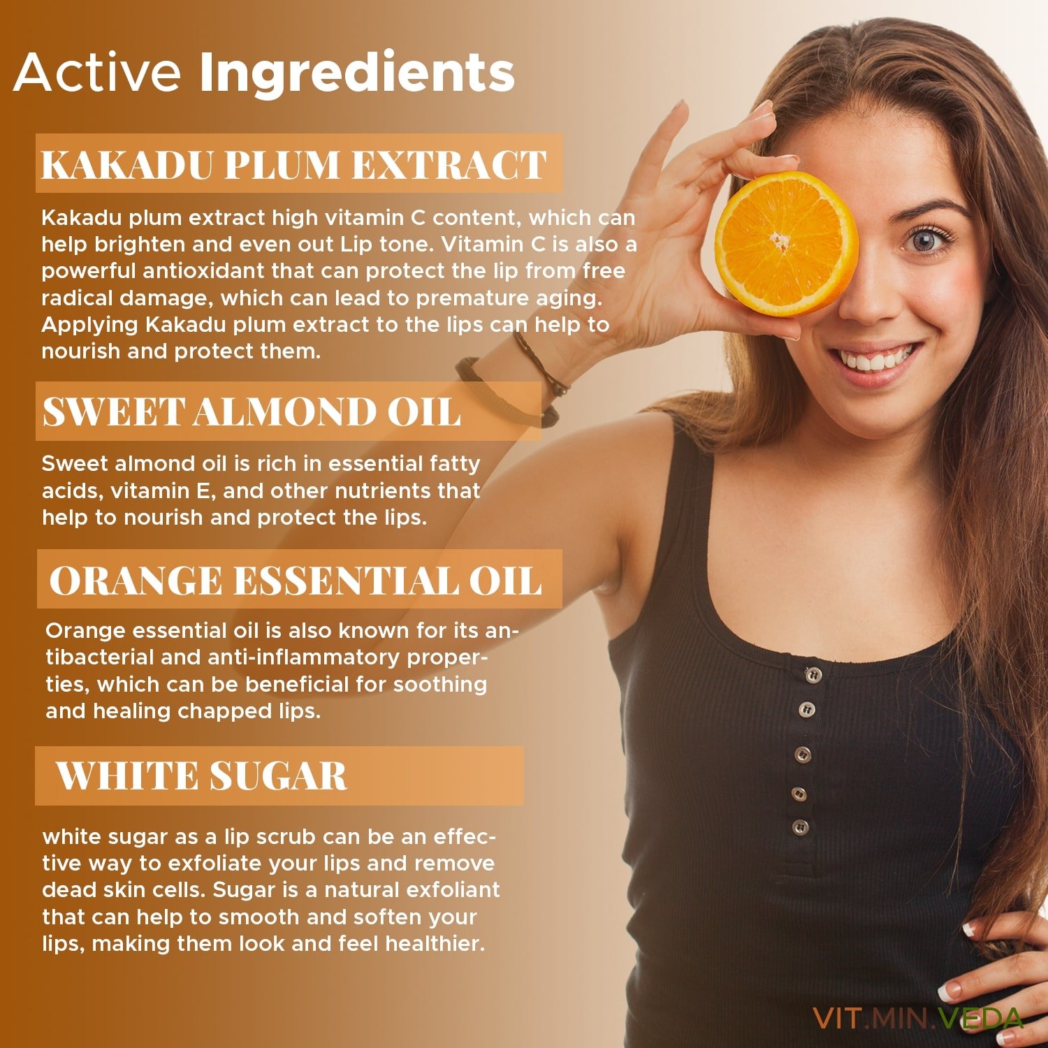 Orange Vitamin C Lip Scrub - 8gm — View 3