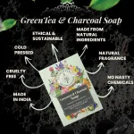 Charcoal Green Tea Herbal Soap Bar - 125gm — View 3