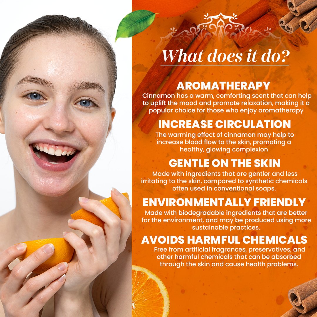 Orange and Cinnamon Soap Bar - 125gm — View 2