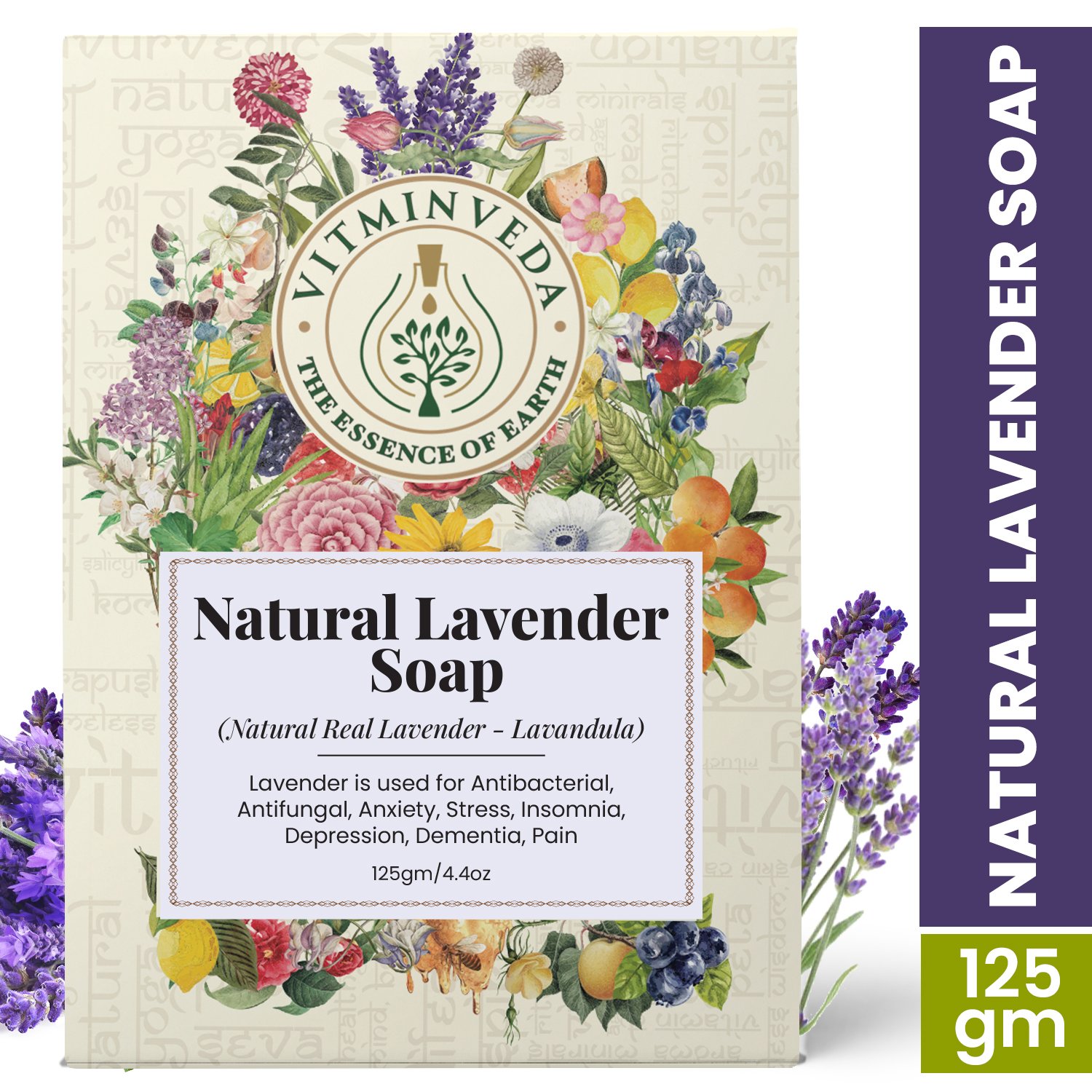 Lavender Herbal Soap Bar - 125gm — View 6