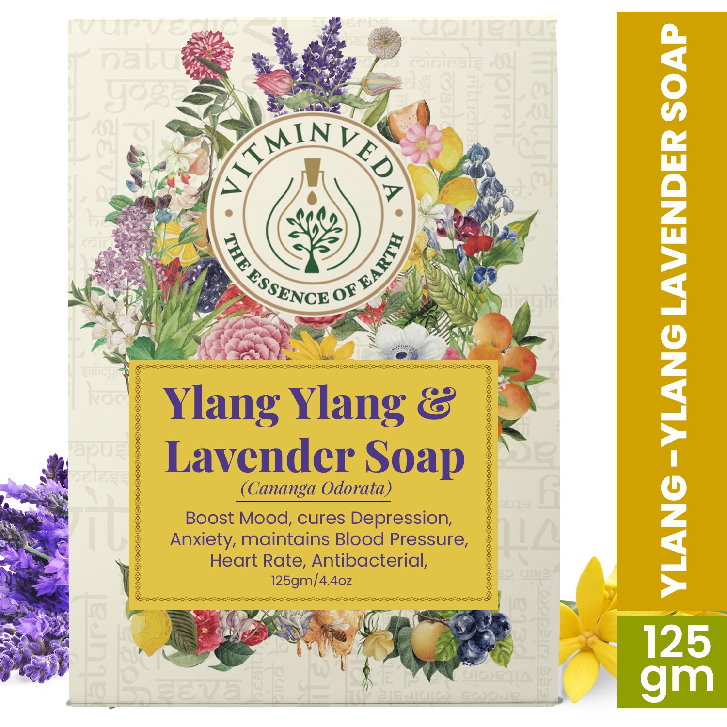 Ylang Ylang &amp;amp;amp; Lavender Herbal Soap Bar - 125gm — View 6