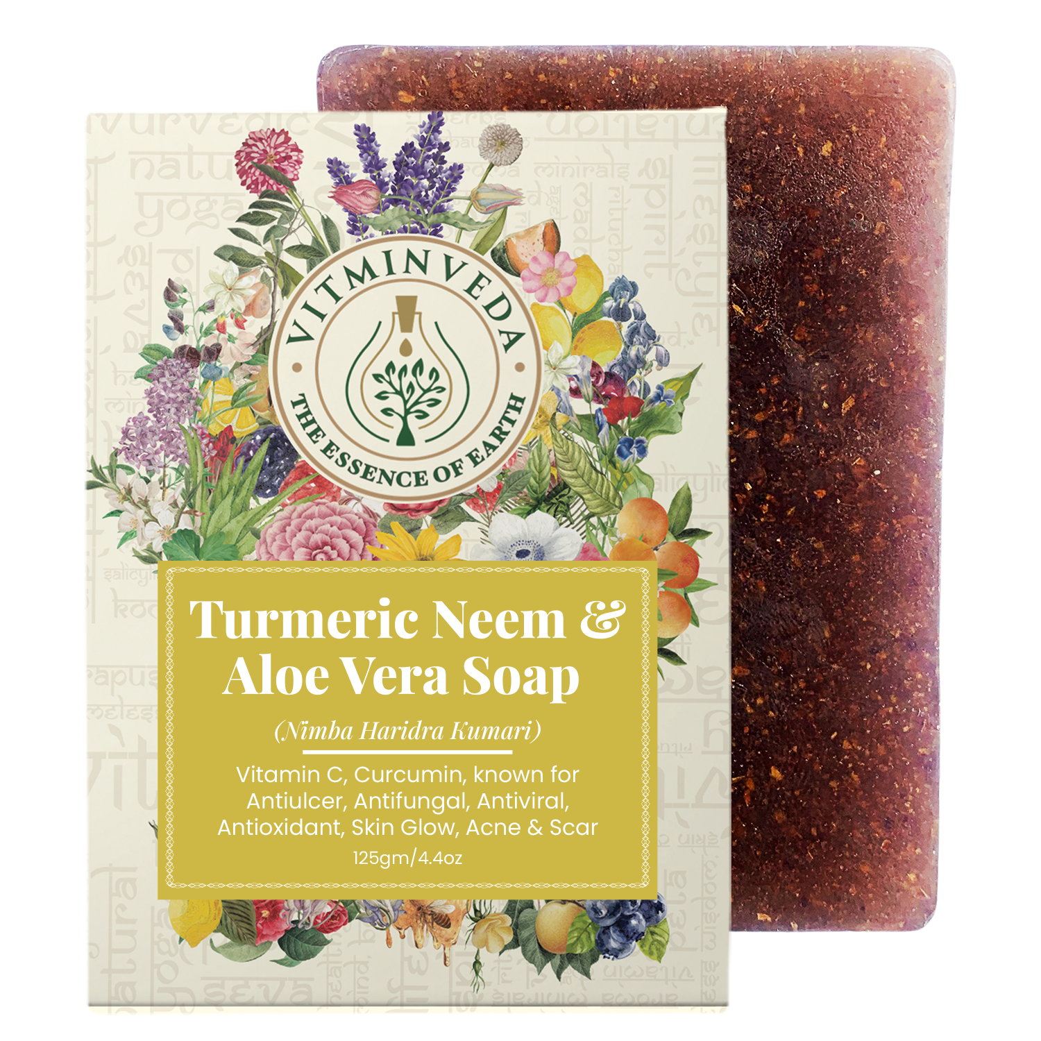 Aloe Vera Neem Turmeric Herbal Soap Bar - 125gm