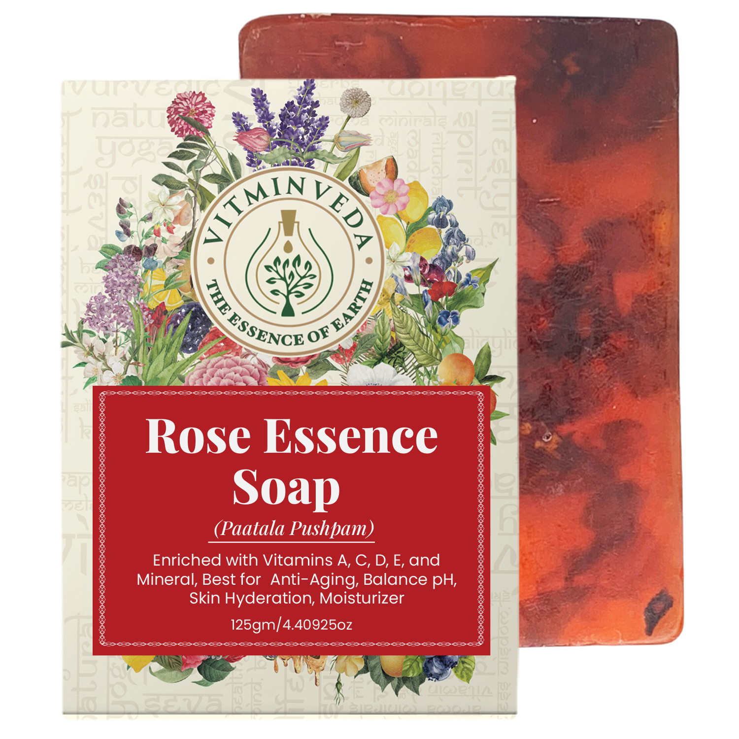 Rose Essence Herbal Soap Bar - 125gm