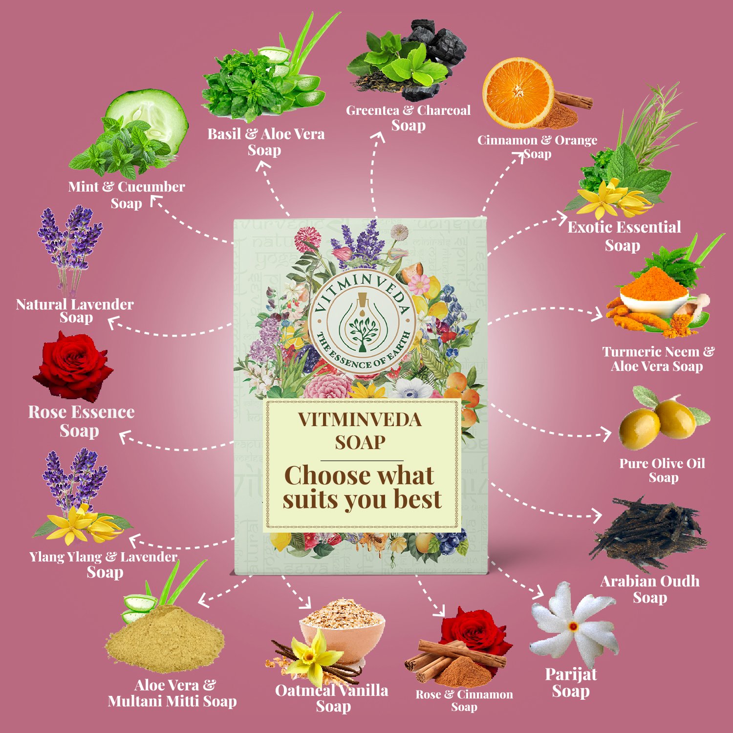 Rose Essence Herbal Soap Bar - 125gm — View 5
