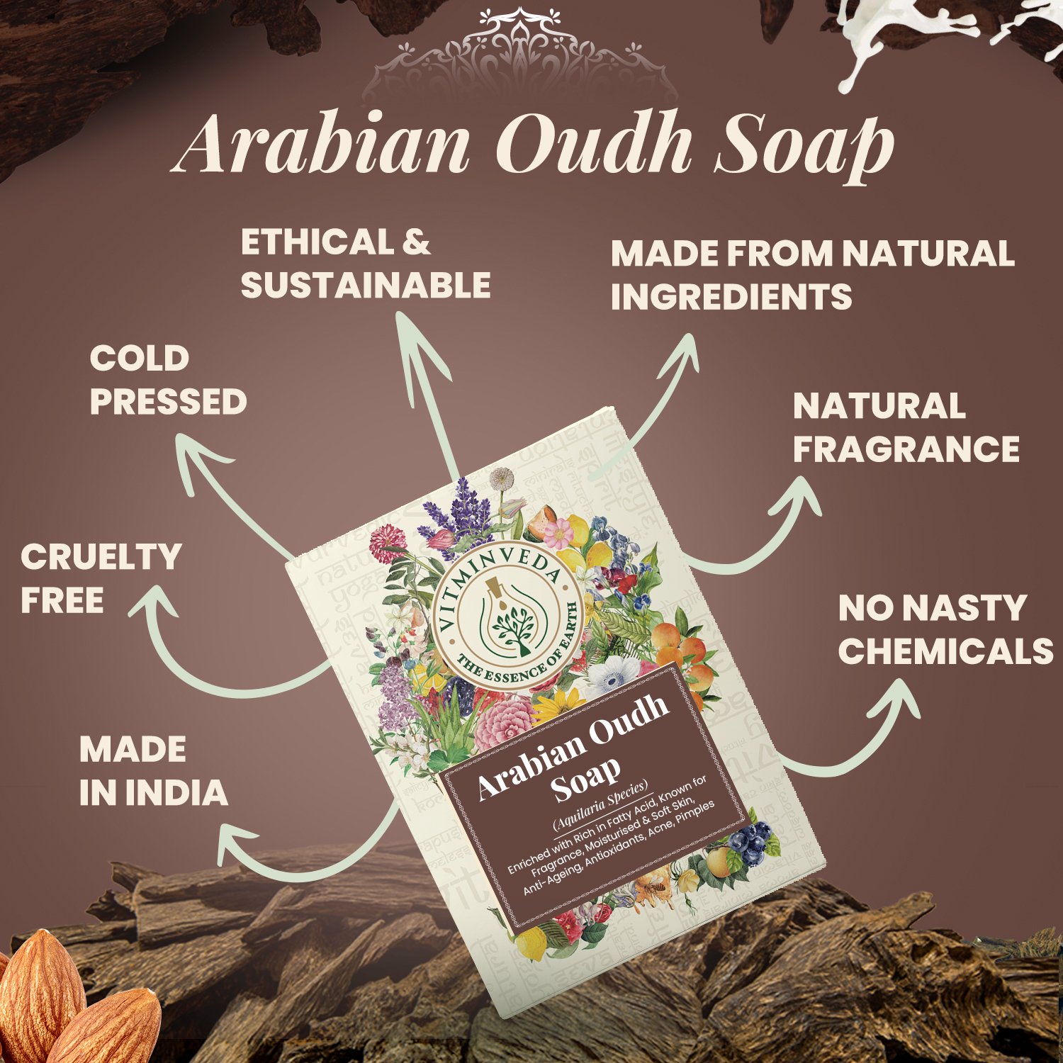 Natural Soap Pack of 3 | Olive Oil, Oudh, Charcoal Green Tea — View 3